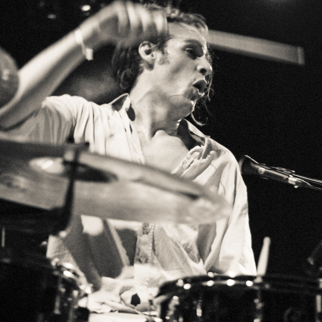 A photo of Patrick Wurzwallner playing the drums